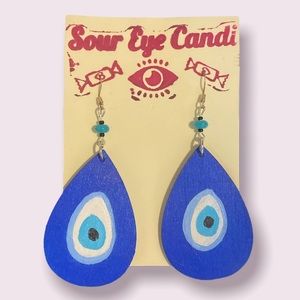 Hand-painted Evil Eye Earrings